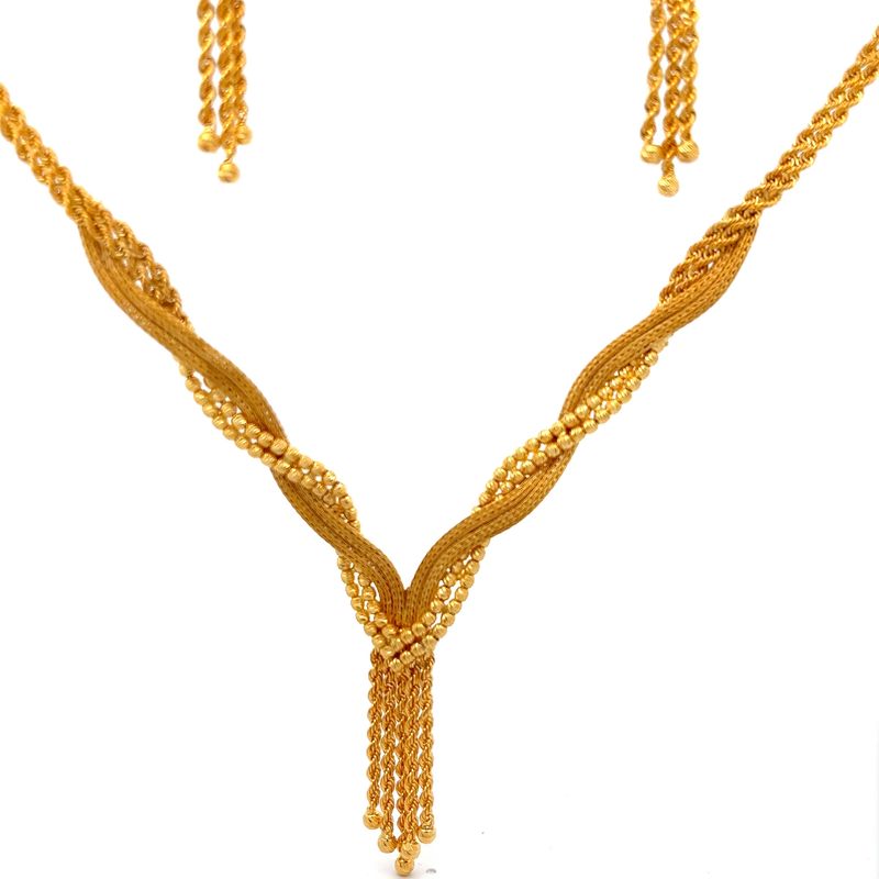 22k Falling Rain Gold Necklace