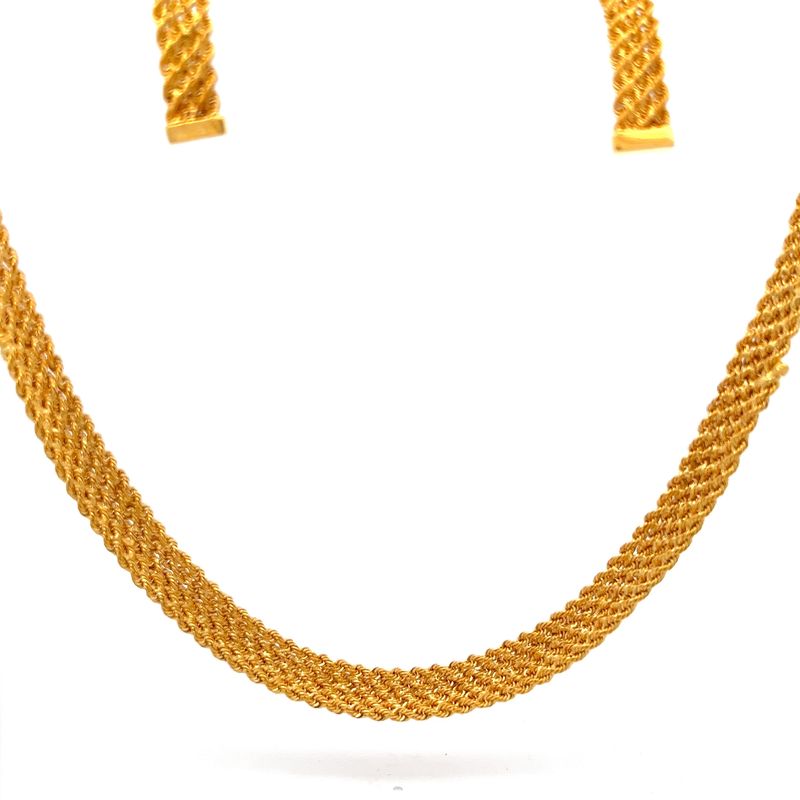 22k Golden Weave Gold Necklace 