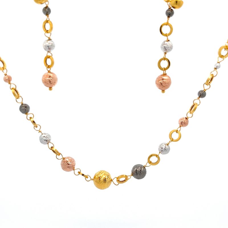 22k Beaded Harmony Gold Necklace 