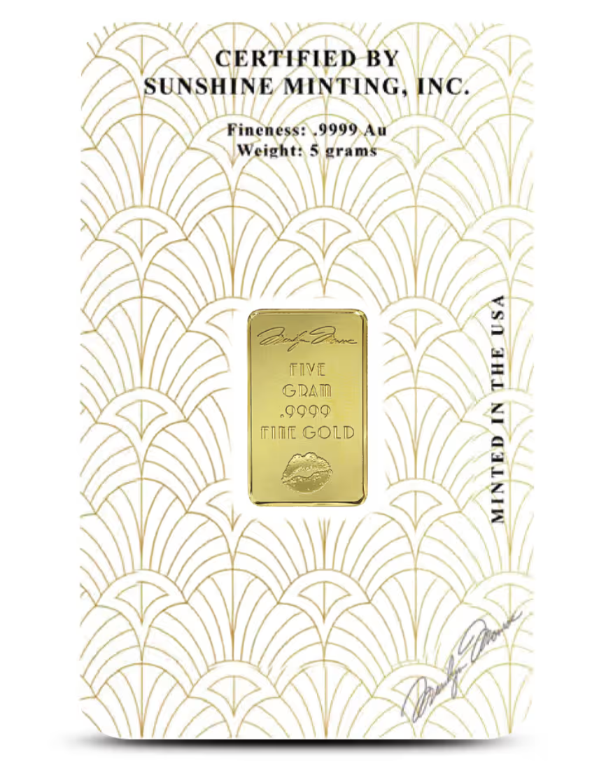 5 Gram Marilyn Monroe Gold Bar (New w Assay)