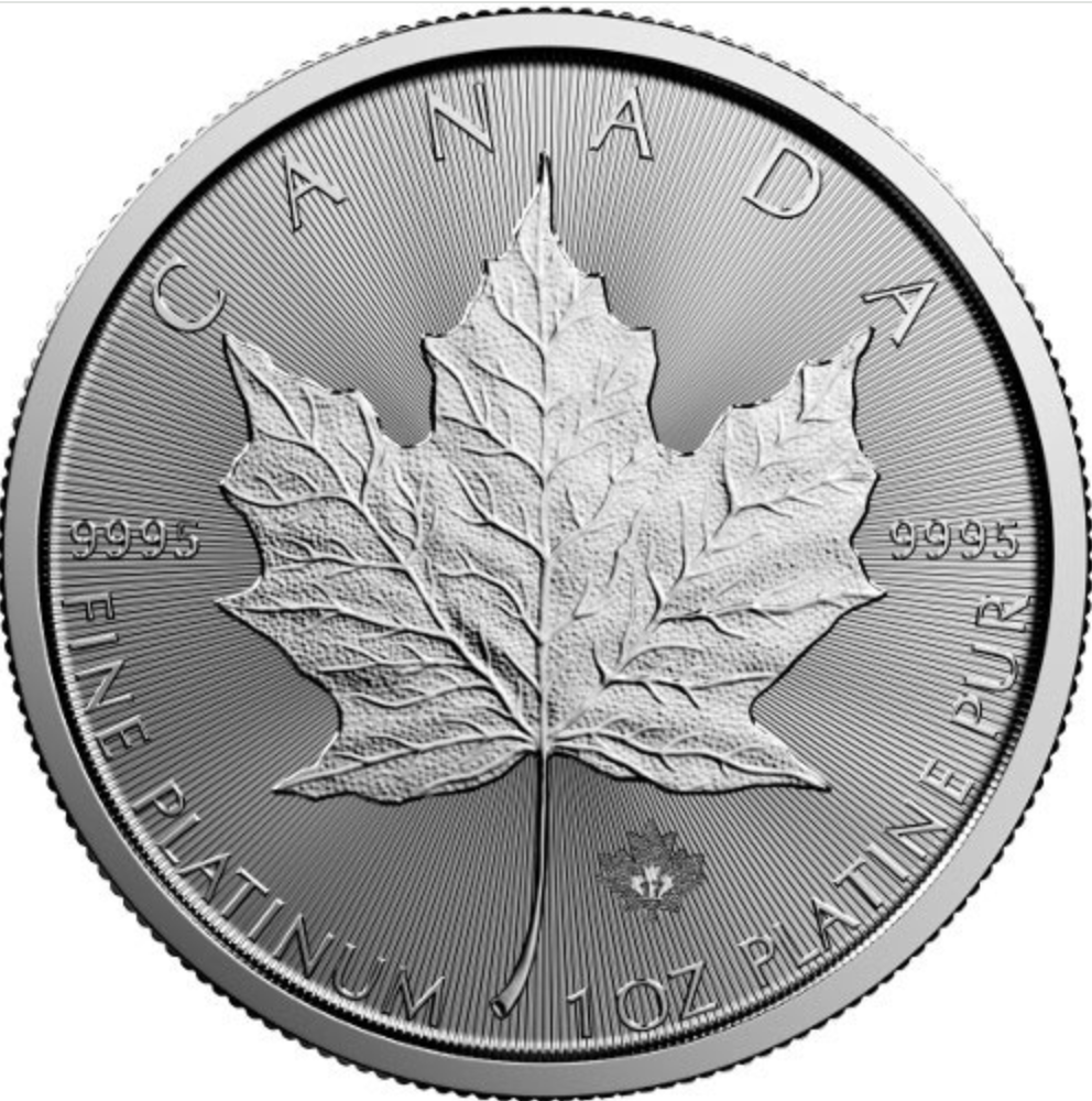 1 oz Canadian Platinum Maple Leaf Coin (Random Year)